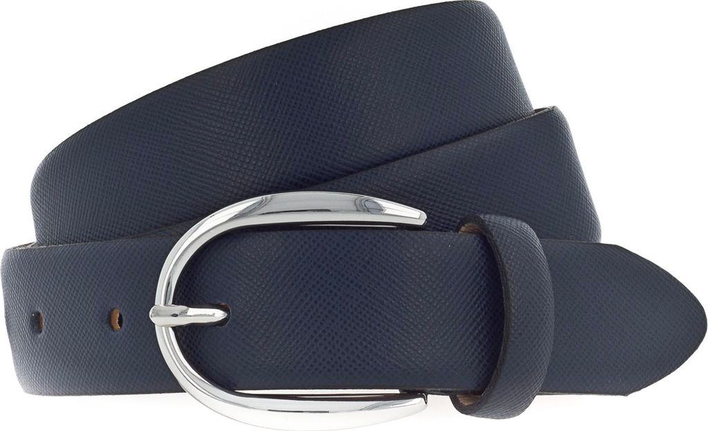 Vanzetti Leder Gürtel Classics 30mm Cambered Leather Belt W110 Nightblue blau