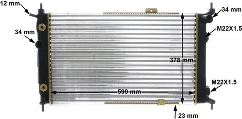 Radiateur moteur MAHLE 590x378 mm pour OPEL ASTRA - Haute performance - 3