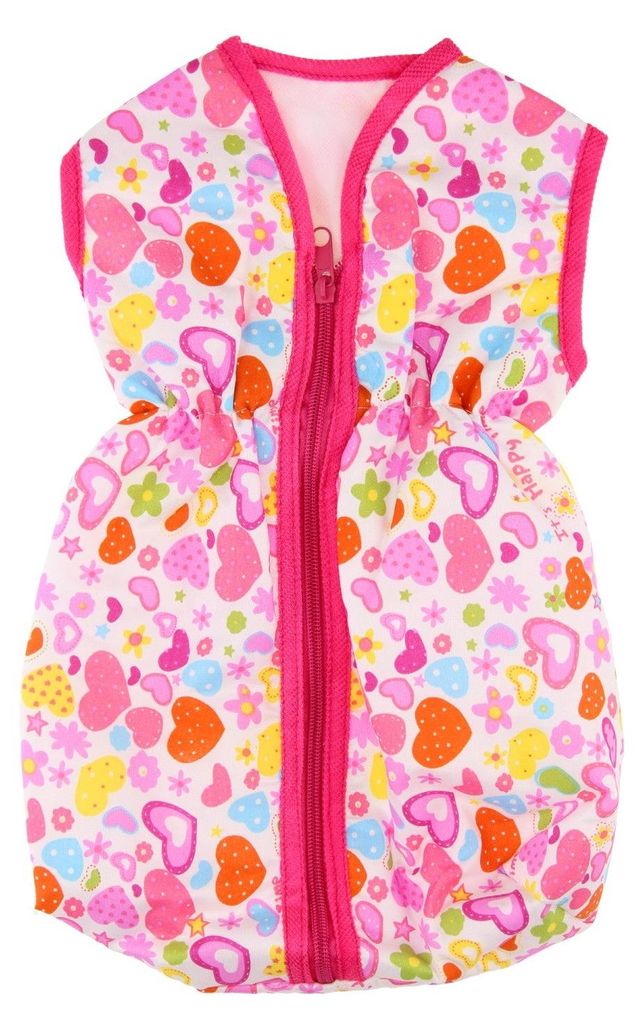JohnToy 27594 Baby Rose Puppen Schlafsack, Rosa