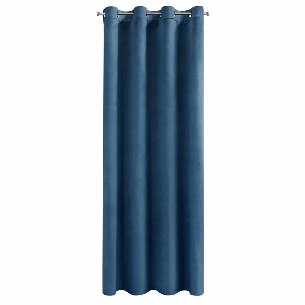 Vorhang Verdunklungsgardine mit Ösen 140x250 cm dunkelblau Produktbild 