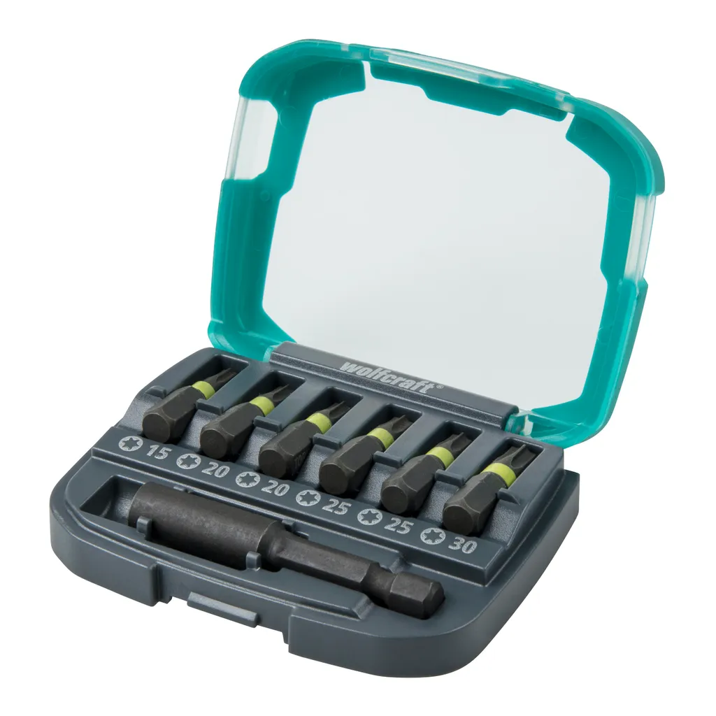 Wolfcraft 2969000 Jeu de 7 embouts de tournevis à impact robustes