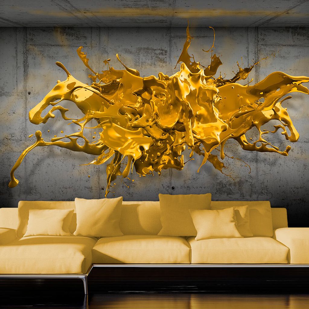 Fototapete selbstklebend 3d Effekt 294x210 cm Tapete Wandtapete Wandbilder Klebefolie Dekofolie Tapetenfolie Wand Dekoration Wohnzimmer - Beton Fle...