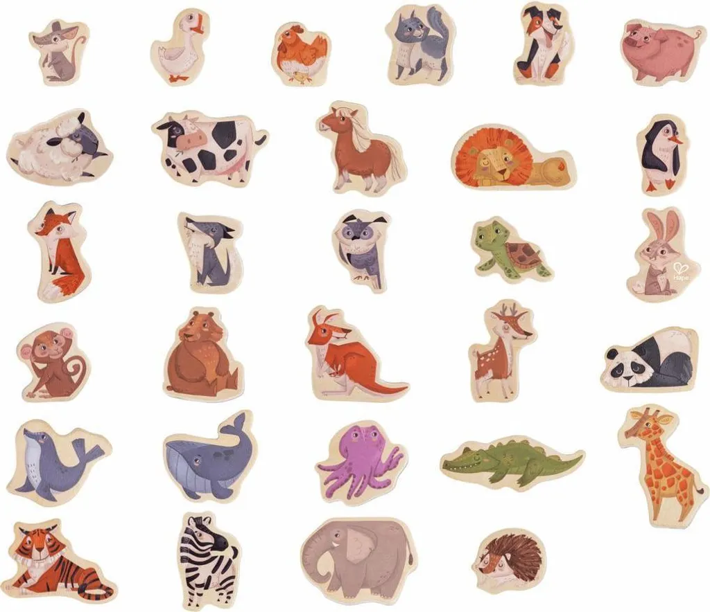 Puzzle Magnétique Animaux Hape - Jouet en Bois pour Éveil de l'Enfant