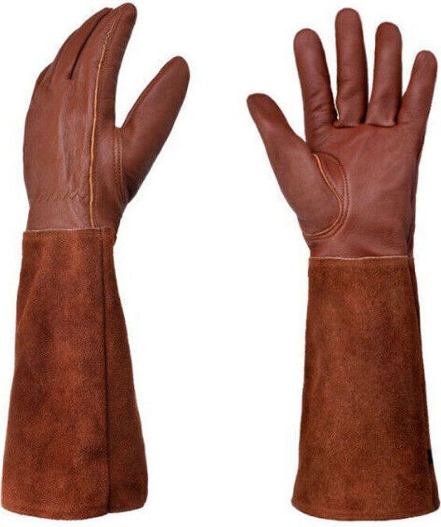 Rosenhandschuhe Gartenhandschuhe lange Stulpe Stachelschutz Dornenschutz M 42cm