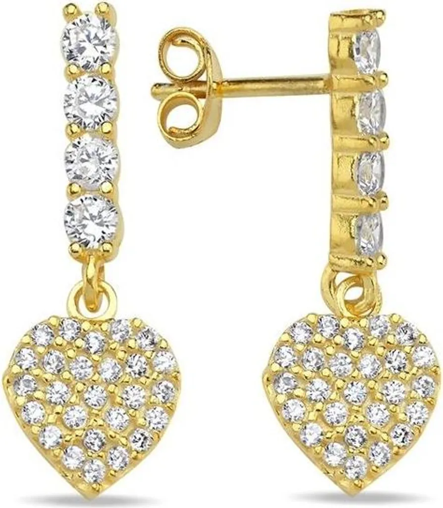 Boucles d'oreilles cœur argent 925 anti-allergie avec zircone de luxe