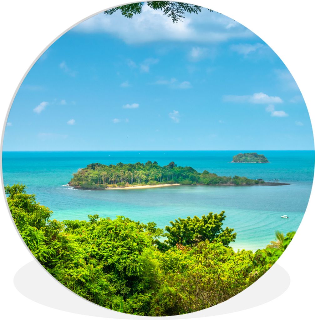 MuchoWow Rundes Wandbild - Runde Bilder Klares Meer vor der Küste von Ko Chang Ø 90 cm Kreis Wanddekoration Kunststoff - Wandkreis - Wandschmuc...
