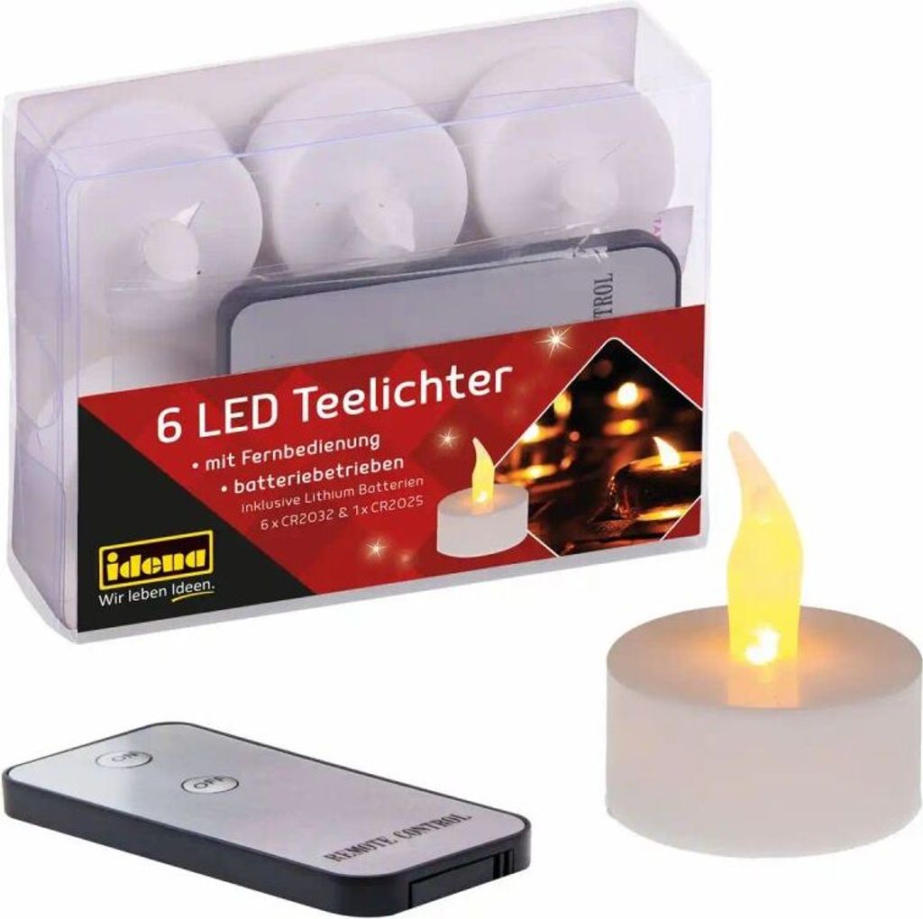 144 LED Teelichter batteriebetrieben mit Fernbedienung Ø4x4,5cm (24x 6 Stück)