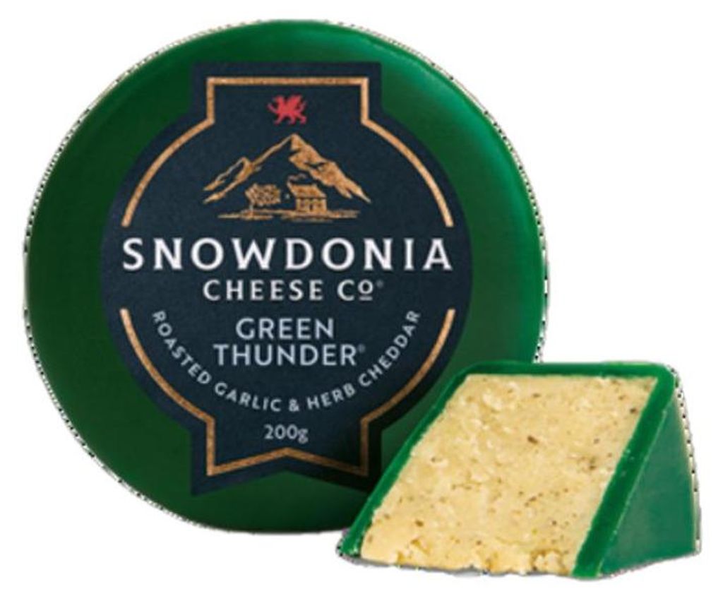 Cheddar-Käse mit Knoblauch und Kräutern Green Thundre 200g Produktbild 