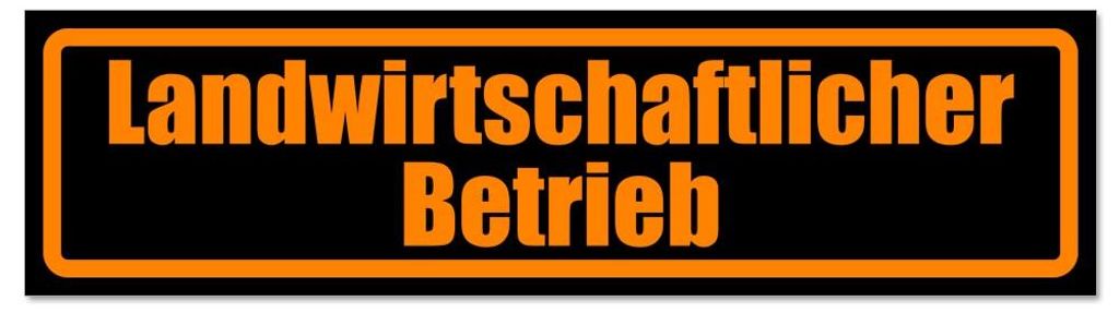Kiwistar - Autoaufkleber - Orange - Schwarz - 60 x 16 cm - Landwirtschaftlicher Betrieb - Hinweis Aufkleber Sticker für Auto, Kfz, Fahrrad, PKW, LKW