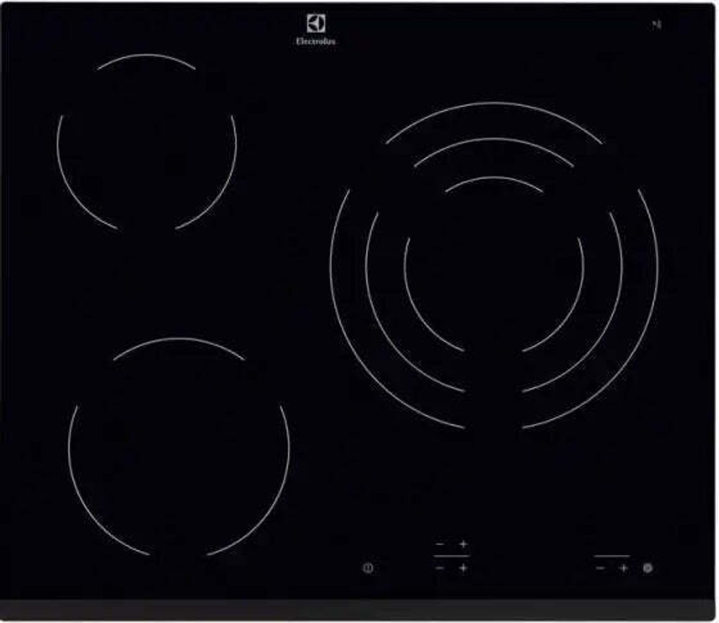 Electrolux EHF6232FOK, Schwarz, 60 cm, Keramik, Vorne Produktbild 