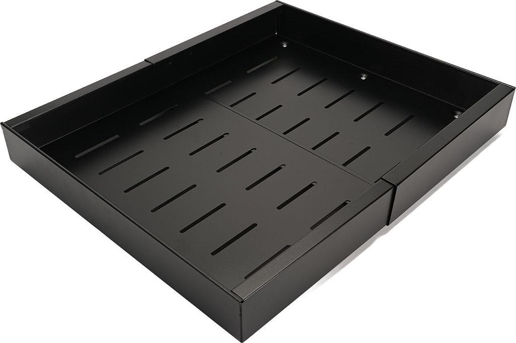 Ausziehbarer Schrank Organizer Expandable Cabinet Slide Out Drawer mit Klebefolie für Küche Bad Speisekammer Schwarz