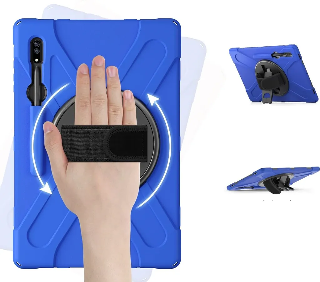 Coque Samsung Galaxy Tab S8 avec support rotatif et sangle de transport - 2