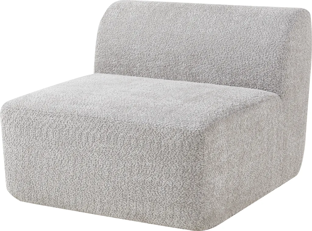 Canapé Hurvas en Tissu Bouclé Gris - Élément Central de 97 cm Large
