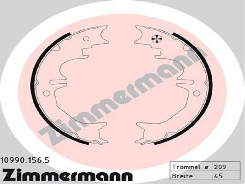 ZIMMERMANN 10990.156.5 Handbremsbeläge für TOYOTA LAND CRUISER (KDJ12, GRJ12) Handbremse 209mm