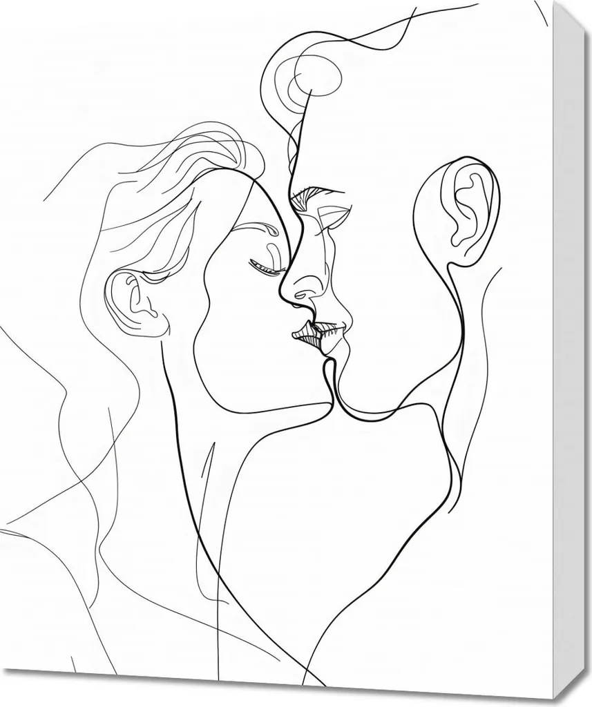 Decorazione Parete Moderna Intreccio Amore 50x60 - Design Astratto