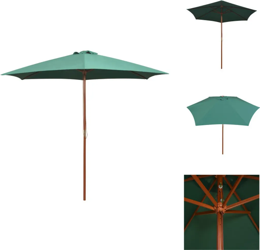 Ombrellone Quadrato 270x270 Legno Verde: Design Esterno vidaXL