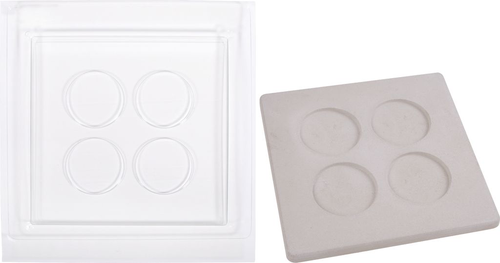Rayher Gießform Kerzen Dekoplatte 900 ml 25.5x25.5x2 cm für kreative Projekte