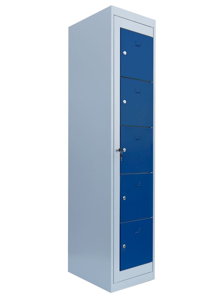 Verteilerschrank 5 Fächer Postschrank Personalschrank 180x40x50 grau/blau 526051