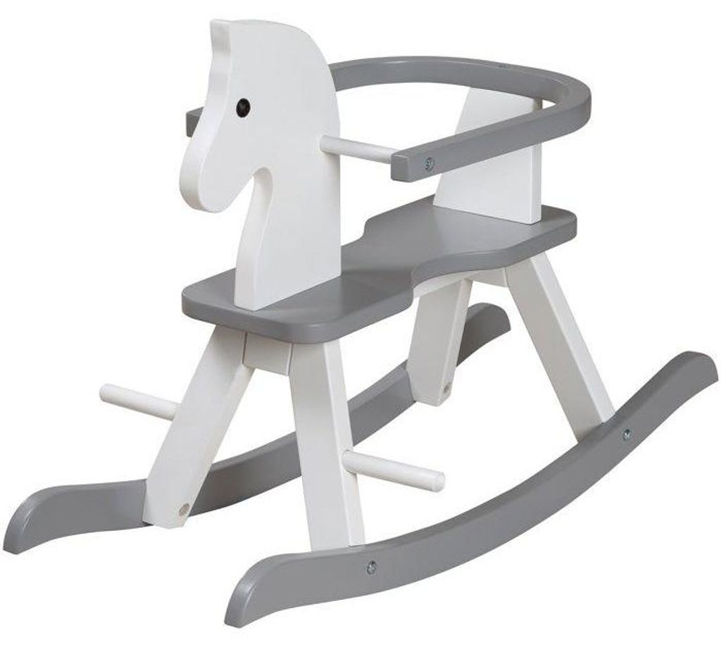 Wooden Rocking Horse - ROBA - Removable Safety Bar - White Immagine del prodotto 