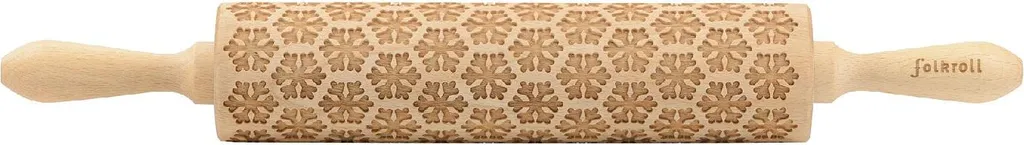 Grand rouleau à pâtisserie gravé 43 cm en bois de hêtre Folkroll 330296
