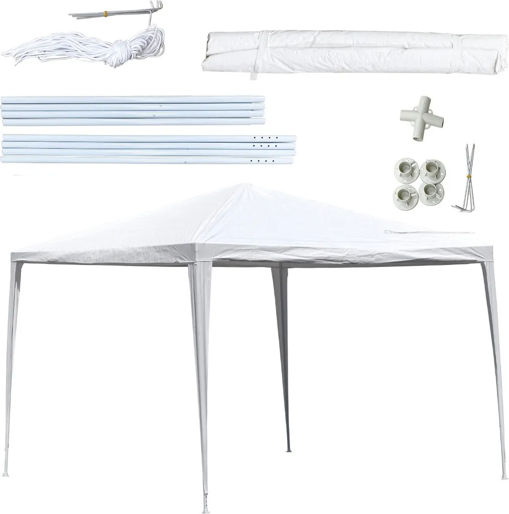 Tente de Réception Imperméable 3x3m Blanche avec Montage Rapide Kinzo