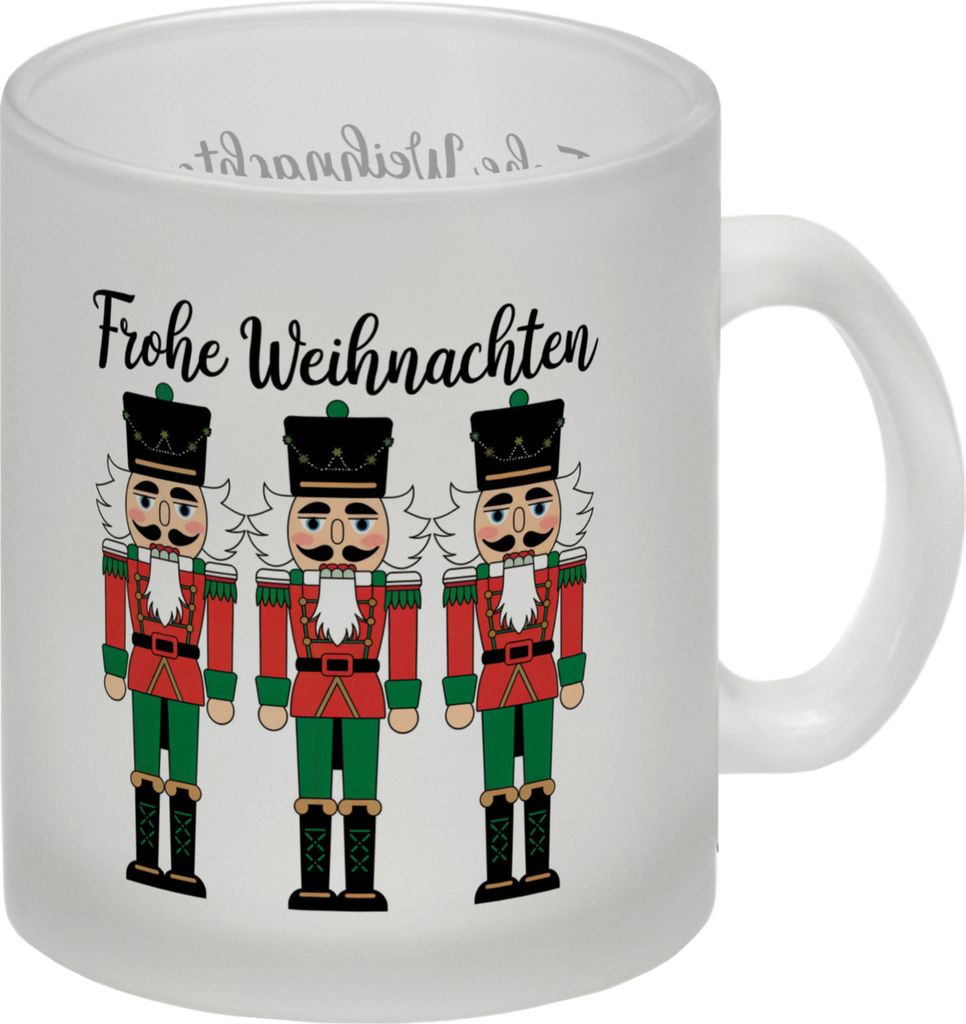Drei Nussknacker - Frohe Weihnachten Glas Tasse