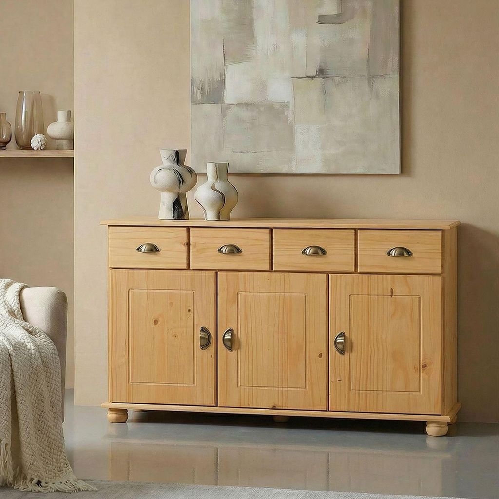 Sideboard COLMAR, Gebeizt - Landhaus Kommode mit 2 Produktbild 
