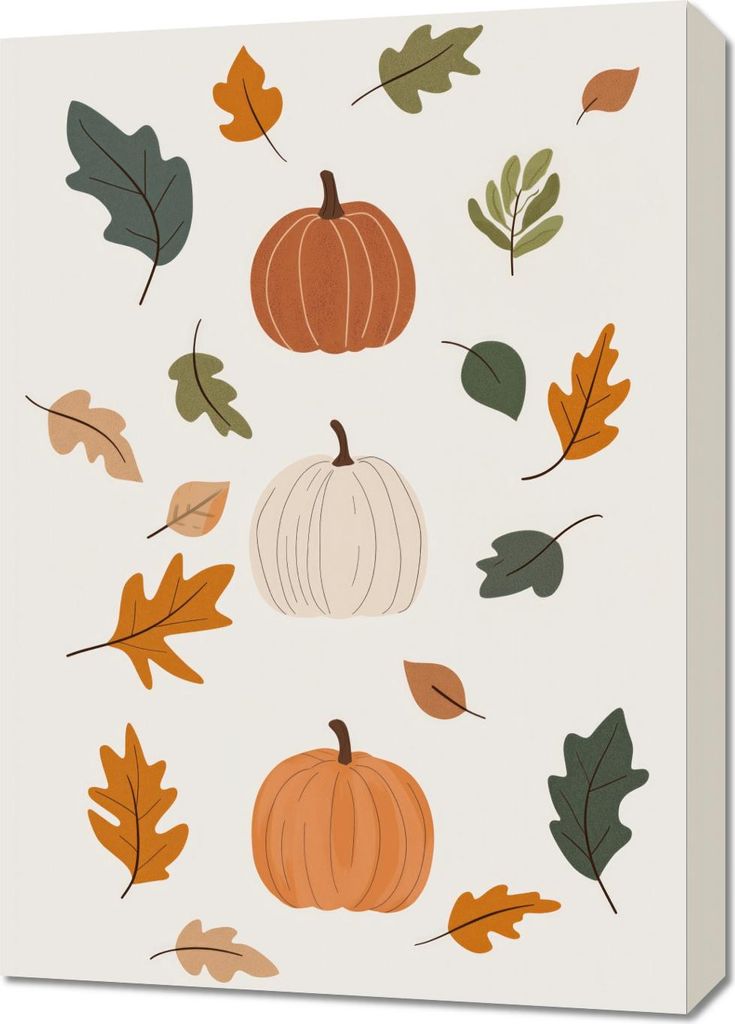 Bild 50x70cm Muster für Kinder, Mädchen und Jungen - Kürbisse
