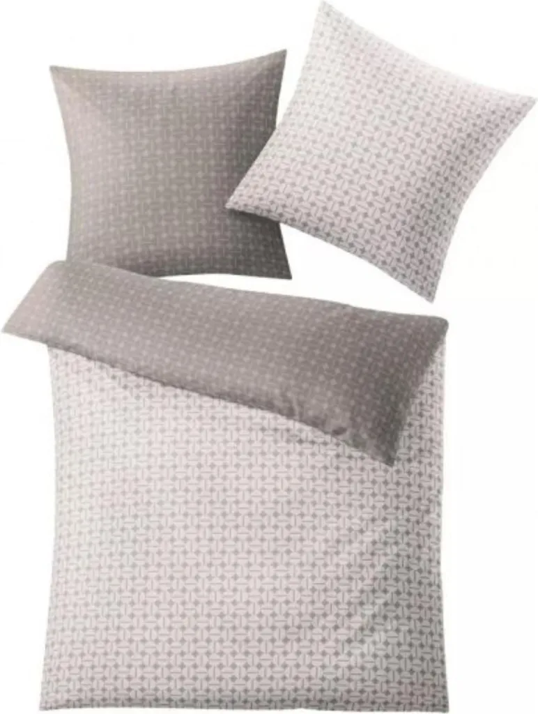 Parure de lit 155x220 cm Punto Taupe pour un sommeil réparateur chic
