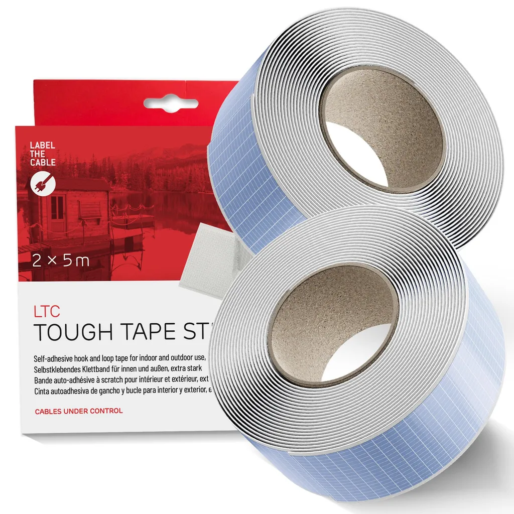 LTC 1620-5-50 Tough Tape Strap Blanc - Ruban Auto-Agrippant 5m x 50mm