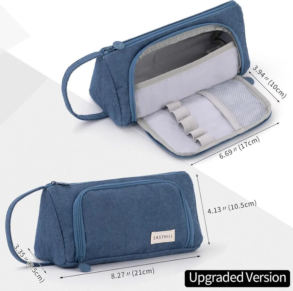 Trousse à crayons multi-compartiments violette EASTHILL grand format