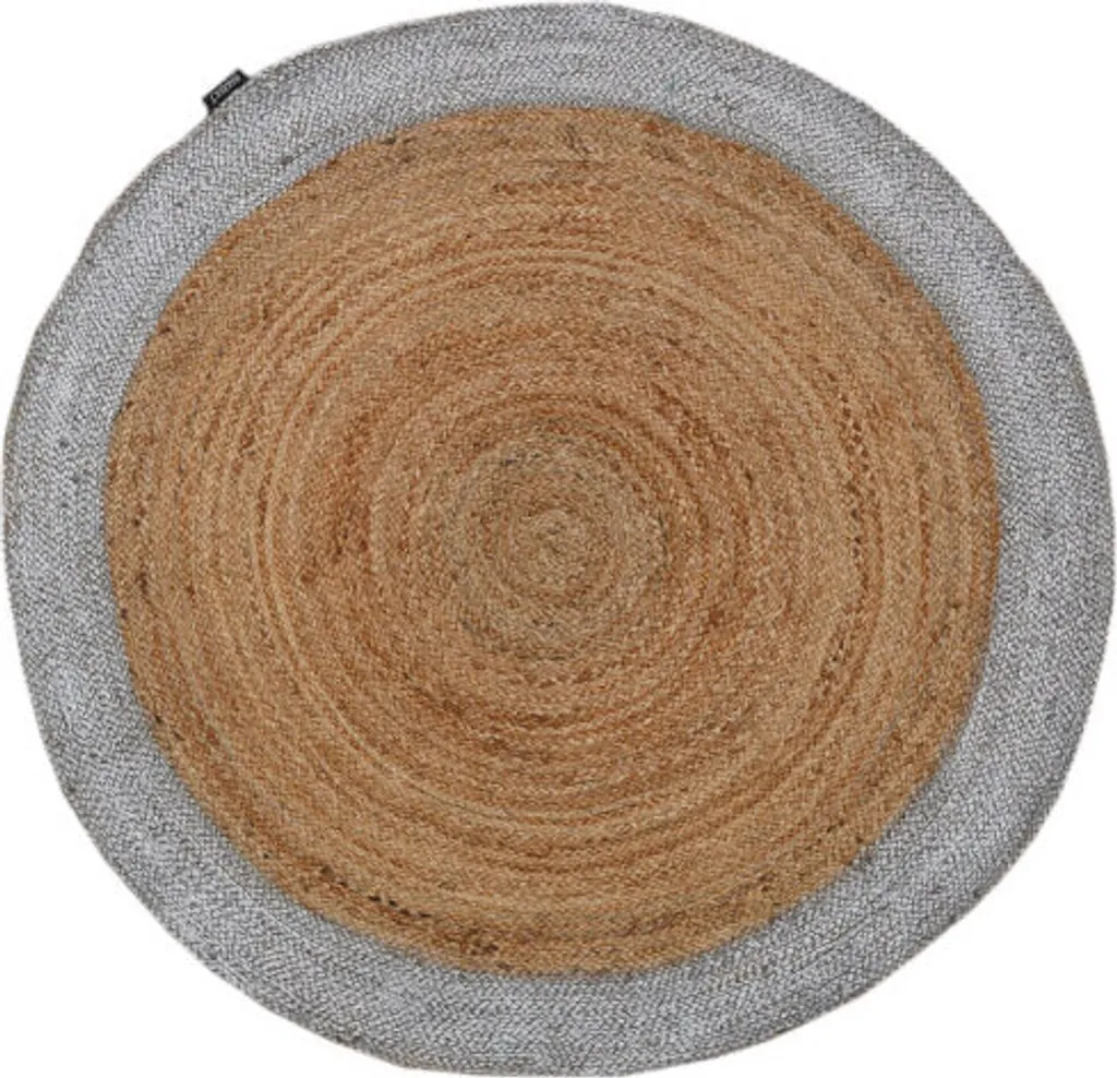 Tapis Roberta 58 rond 120cm - Fibres naturelles et fil d'argent