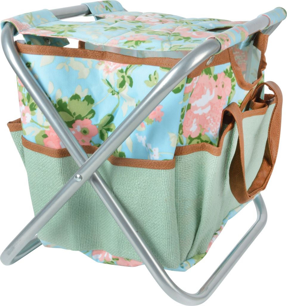 Esschert Design Zahradní nářadí stolička Rose Print Obrázek produktu 2