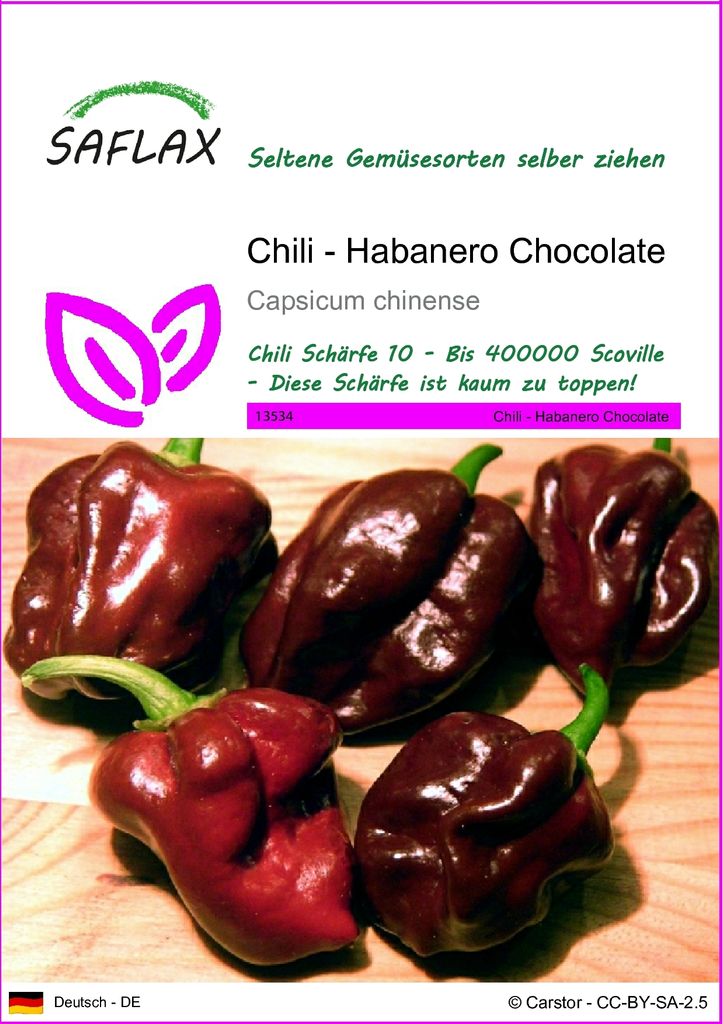 SAFLAX - Chili - Habanero Chocolate - 10 Samen - Capsicum Produktbild 