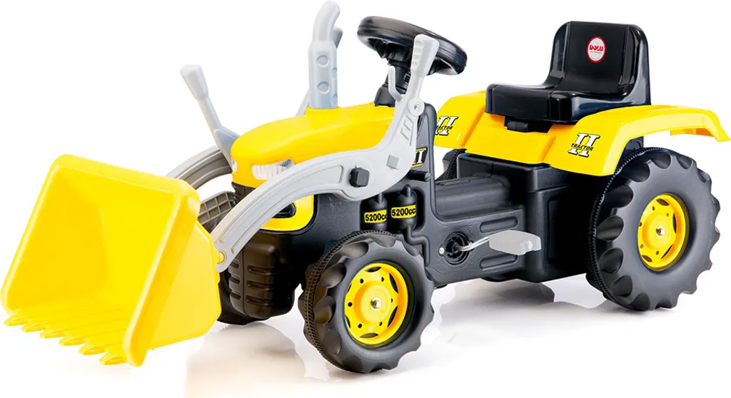Véhicule à pédales type tracteur avec pelle frontale fonctionnelle