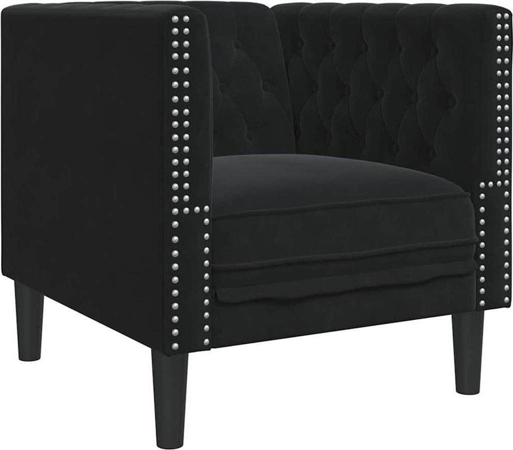 vidaXL Sofa Schwarz 74,5 x 71 x 70,5 cm Samt