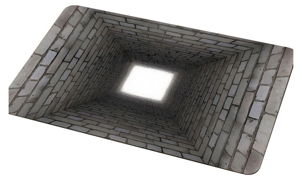 3D-Teppich mit optischer Täuschung, realistischem Lochmuster, saugfähig, rutschfest, bodenlosem Lochmuster, Fußmatte für Wohnzimmer, Schlafzimm...