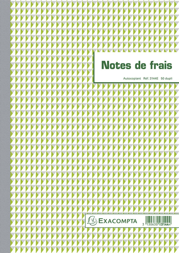 Note de Frais Exacompta A4 pour Déplacement Professionnel et Remboursement