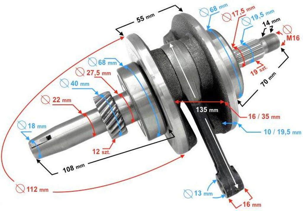 Kurbelwelle für Cafe Racer-Motorrad