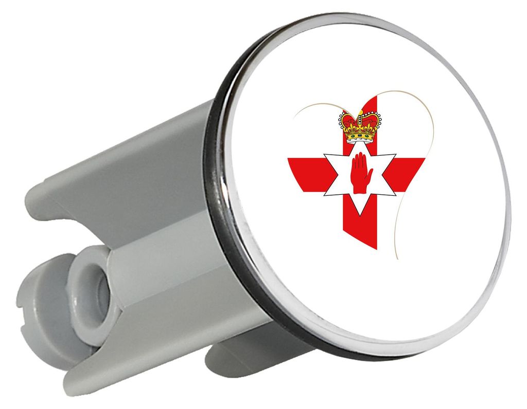 Huuraa Waschbeckenstöpsel Nordirland Flagge Herz 4cm höhenverstellbar Abflussstopfen Geschenkidee