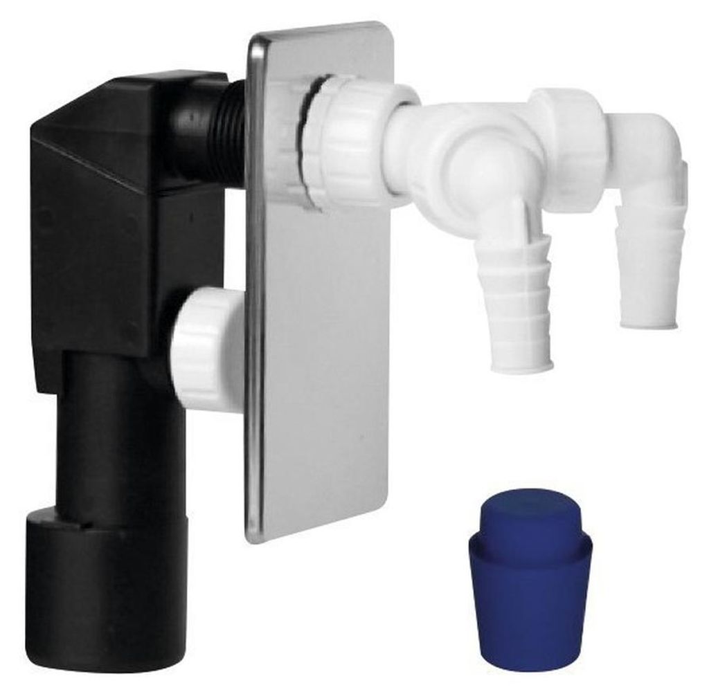 Bruckner Unterputz-Waschmaschinensiphon, 2x Anschluss, DN40/50, polierter Edelstahl