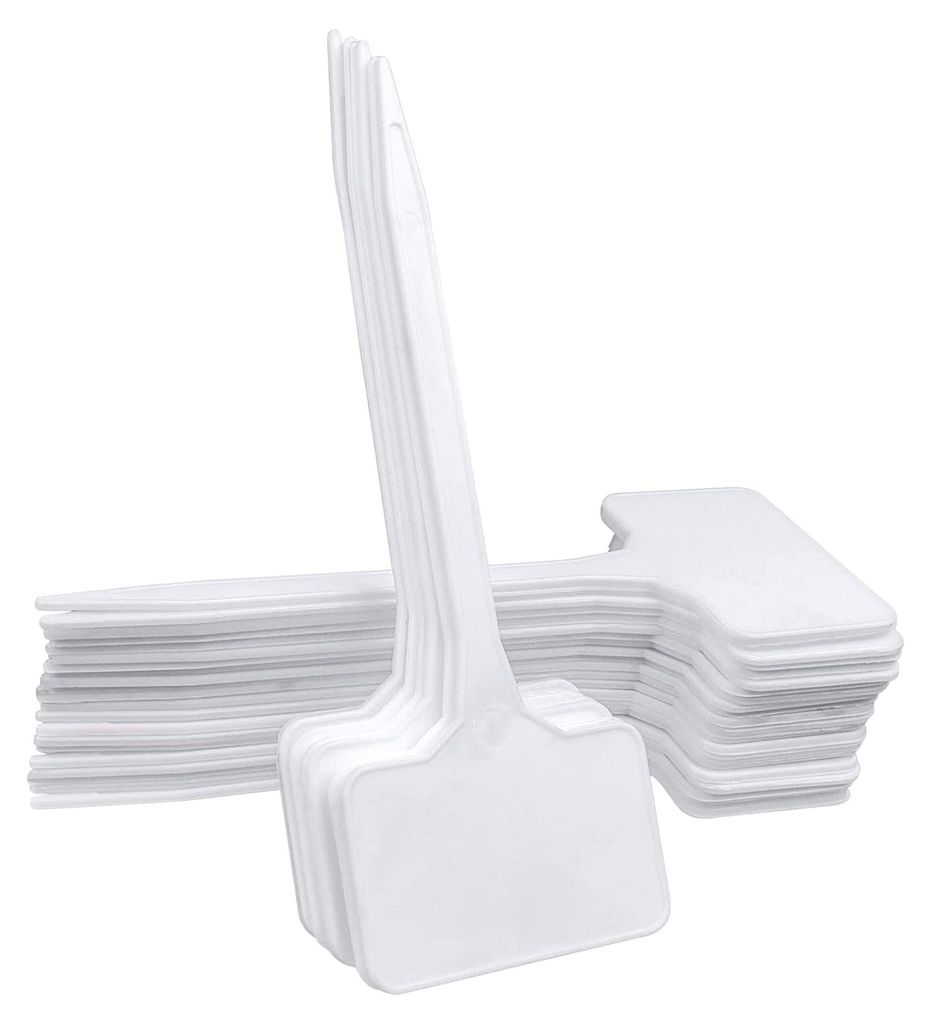 Pflanzenschilder 50 Stück Pflanzenstecker Gartenschilder Kunststoff Stecketiketten T-Form Label Garten Etikett Schilder Wiederverwendbar für Auß...