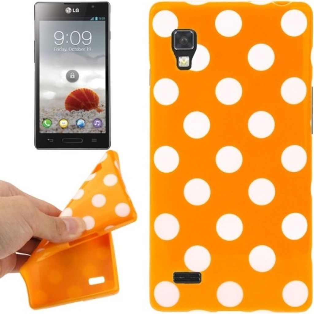 Schutzhülle TPU Punkte Case für Handy LG Optimus L9 / P760 orange