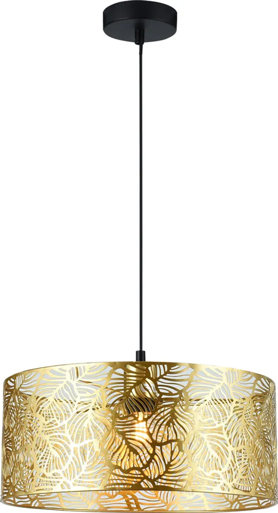 Suspension métal Blossom 150 cm finition noir et doré chic douille E27