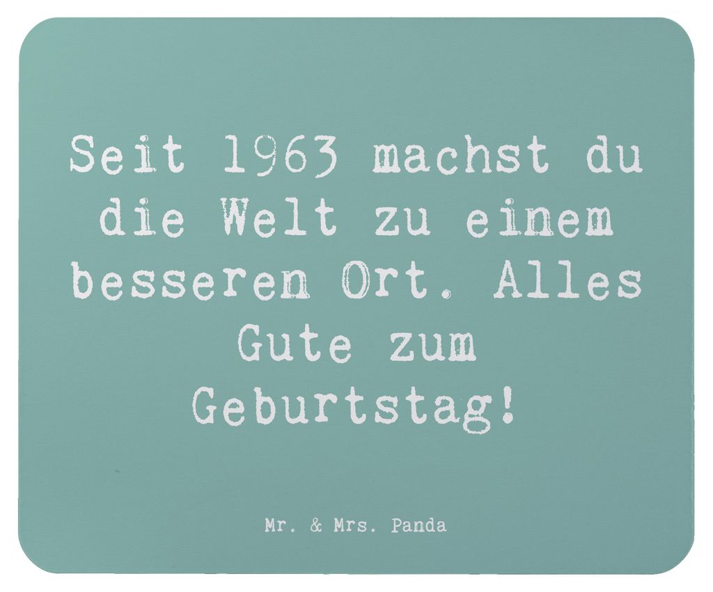 Mr. & Mrs. Panda Mousepad Spruch 1963 Geburtstag - Meeresbrise - Geschenk, Alter, Mauspad, mousematte, feiern, Jahrgang, computer, positive Veränd...