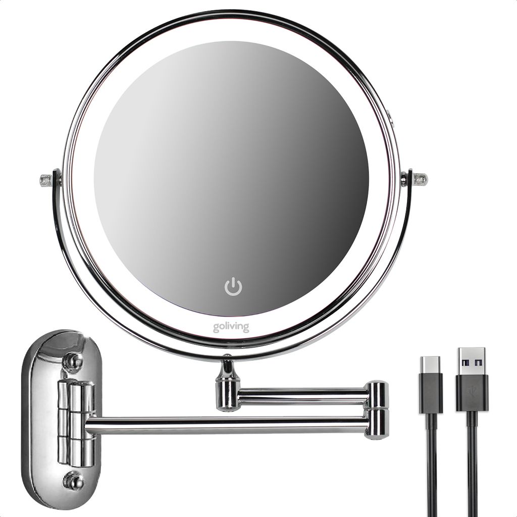 Goliving Make-up-Spiegel mit Beleuchtung - Ø25 cm - Produktbild 