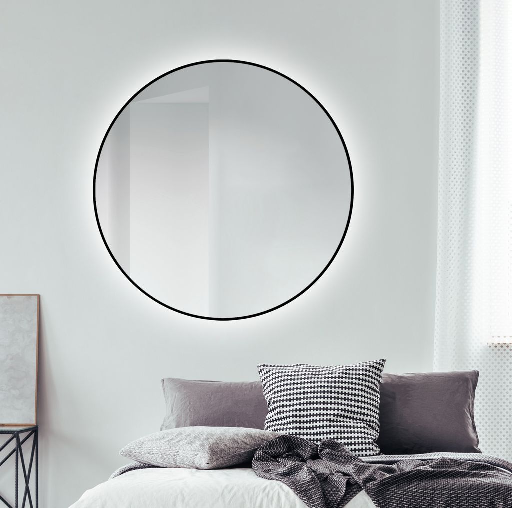 Badspiegel mit Beleuchtung Talos Black Orors Light Ø 120 cm Produktbild 