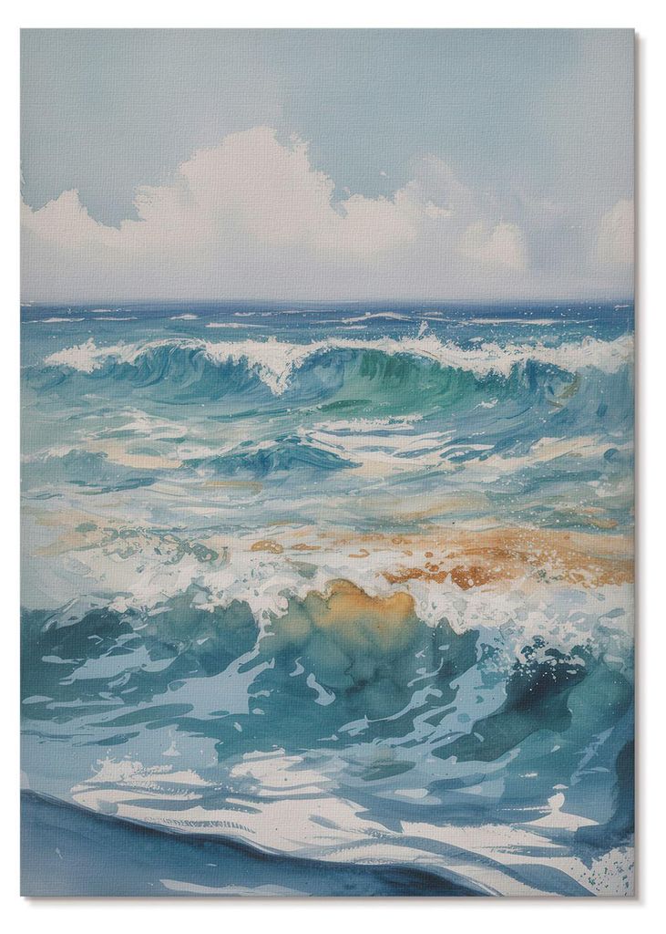 POSTER - 42x59 cm (A2) - Artland - Atmosphärische Wellen, die stille Schönheit der Natur - Wandbild für Wohnzimmer Schlafzimmer & Flur, Modernes...