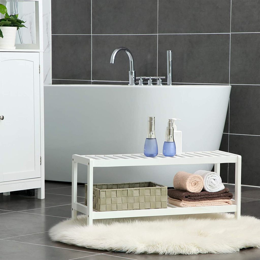 SONGMICS Schuhregal aus Bambus 70x26x33 cm 2 Ebenen Produktbild 3
