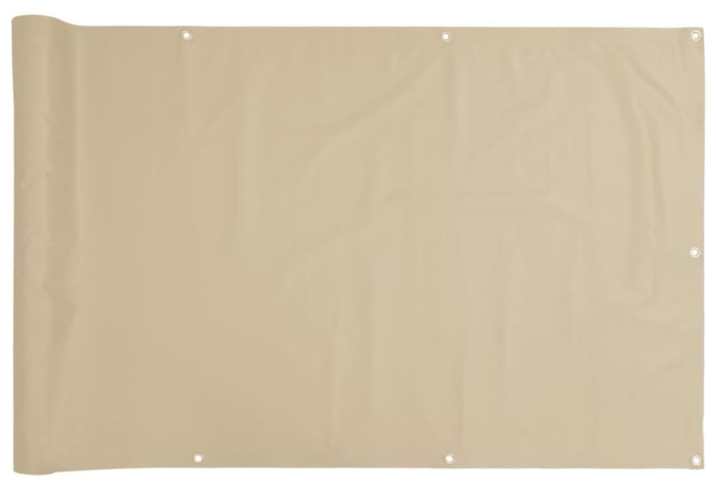 vidaXL Pare-vue pour balcon Toile Oxford 75x400 cm Beige Image du produit 